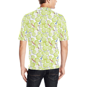 Tennis Pattern Print Design 01 Men's All Over Print Polo Shirt