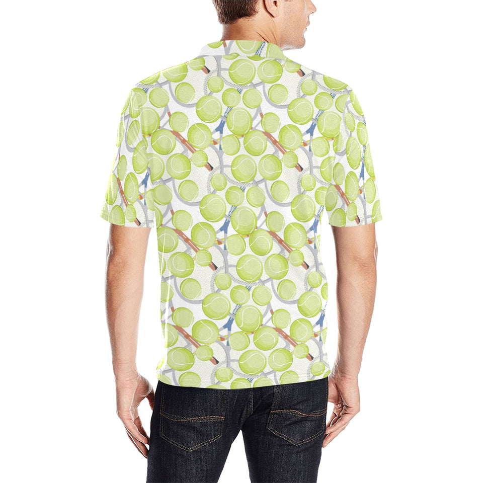 Tennis Pattern Print Design 01 Men's All Over Print Polo Shirt