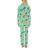 Colorful horses pattern Women's Long Pajama Set