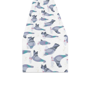 Pigeon Pattern Print Design 03 Table Runner