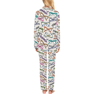 Sun Glasses Pattern Print Design 01 Women's Long Pajama Set