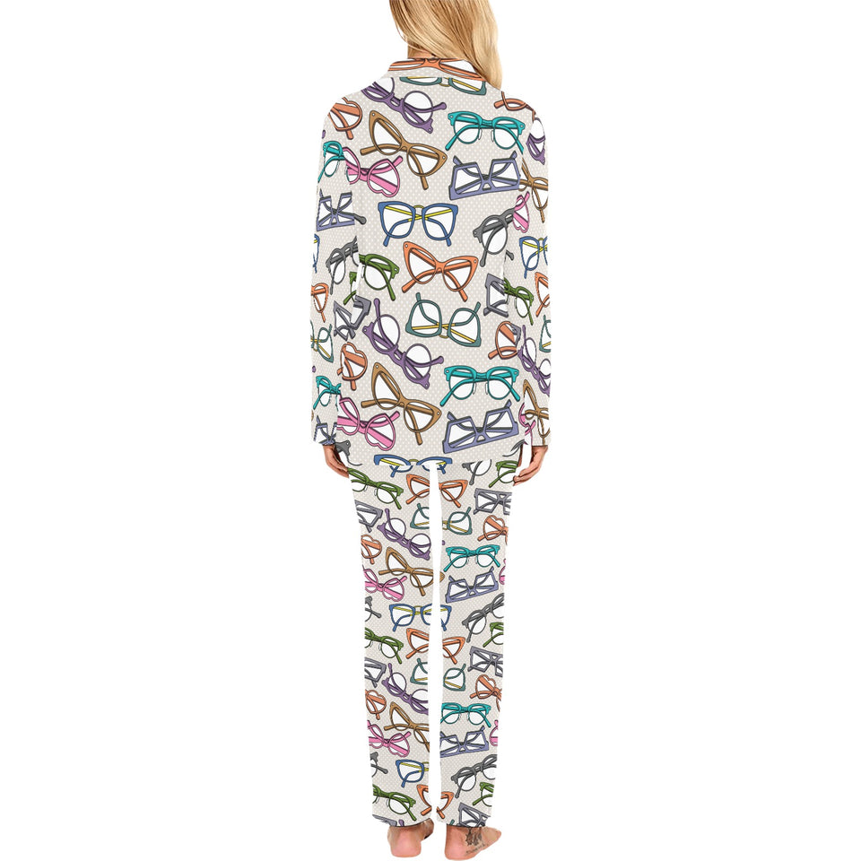 Sun Glasses Pattern Print Design 01 Women's Long Pajama Set