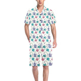 Tea pots Pattern Print Design 05 Men's V-Neck Short Pajama Set