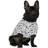 Crow dark floral pattern All Over Print Pet Dog Round Neck Fuzzy Shirt