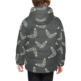 Hand drawn boomerang Australian aboriginal ornamen Kids' Boys' Girls' Padded Hooded Jacket