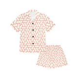 peanuts texture pattern Kids' Boys' Girls' V-Neck Short Pajama Set