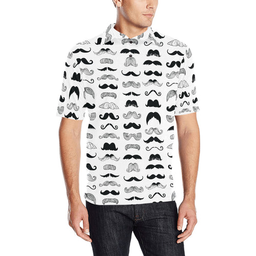 Mustache Beard Pattern Print Design 04 Men's All Over Print Polo Shirt