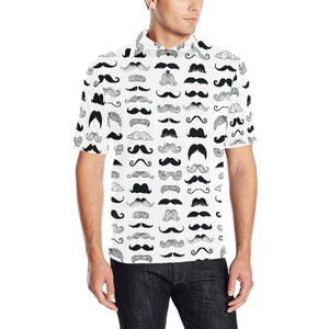 Mustache Beard Pattern Print Design 04 Men's All Over Print Polo Shirt