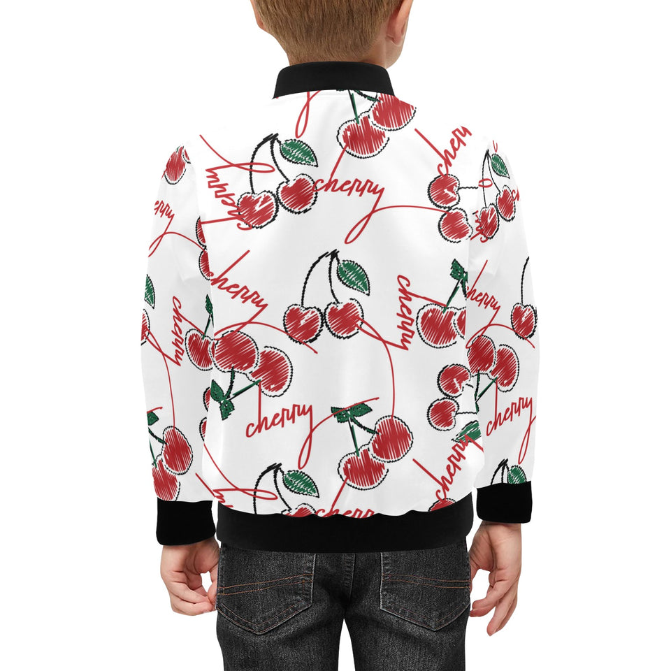 Hand drawn cherry pattern Kids' Boys' Girls' Bomber Jacket