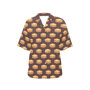 Sandwich Pattern Print Design 04 Women's All Over Print Hawaiian Shirt