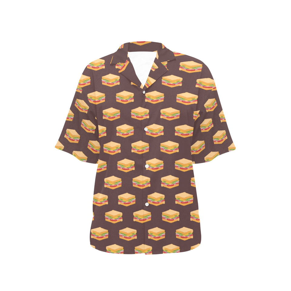 Sandwich Pattern Print Design 04 Women's All Over Print Hawaiian Shirt