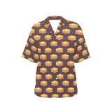 Sandwich Pattern Print Design 04 Women's All Over Print Hawaiian Shirt