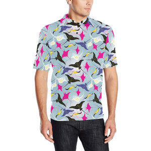 Stingray Pattern Print Design 01 Men's All Over Print Polo Shirt