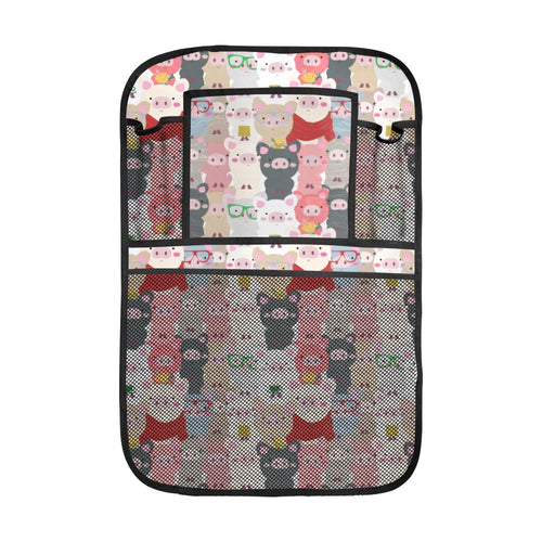 Pig Pattern Print Design 02 Car Seat Back Organizer