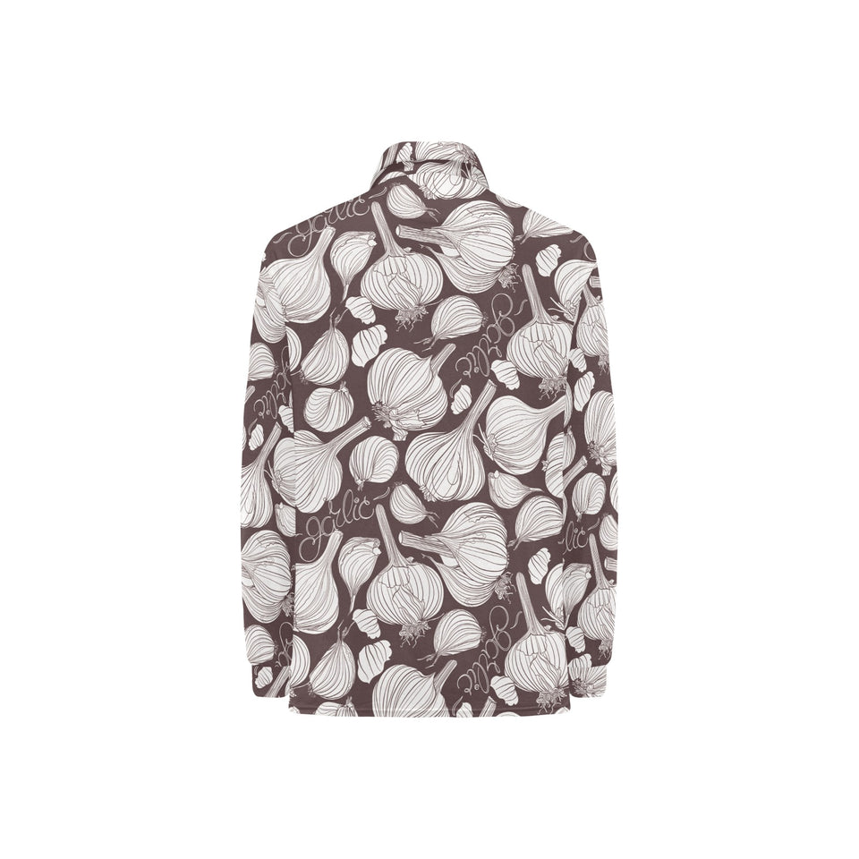 Garlic bulb dark background Women's Long Sleeve Polo Shirt