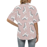Cute zebra pattern Women's All Over Print Hawaiian Shirt