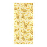 Saxophone cornet pattern yellow background Beach Towel