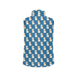 Golden Retriever Pattern Print Design 03 Women's Padded Vest