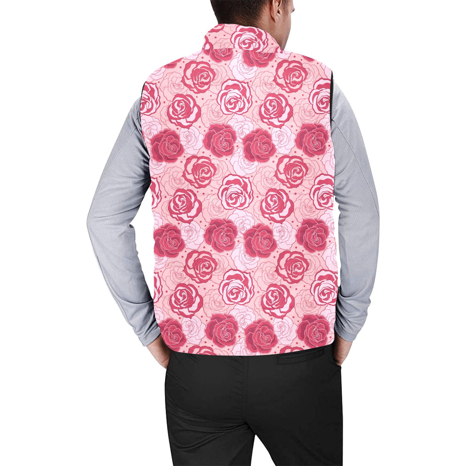 Rose Pattern Print Design 02 Men's Padded Vest