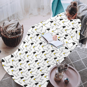 Seagull Pattern Print Design 05 Blanket Robe with Sleeves