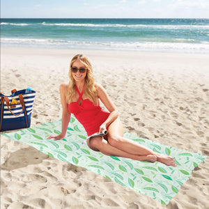 Green Peas Pattern Print Design 01 Beach Towel