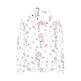 Cute poodle dog star pattern Men's Padded Hooded Jacket