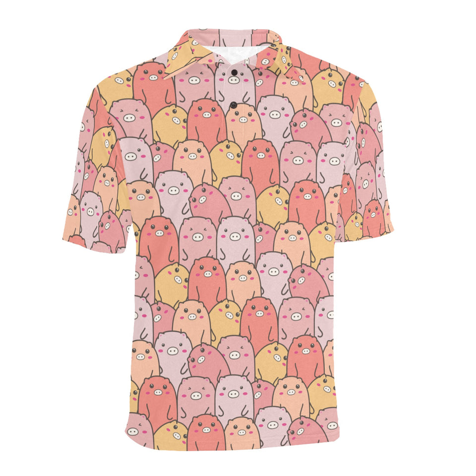 Pig Pattern Print Design 04 Men's All Over Print Polo Shirt