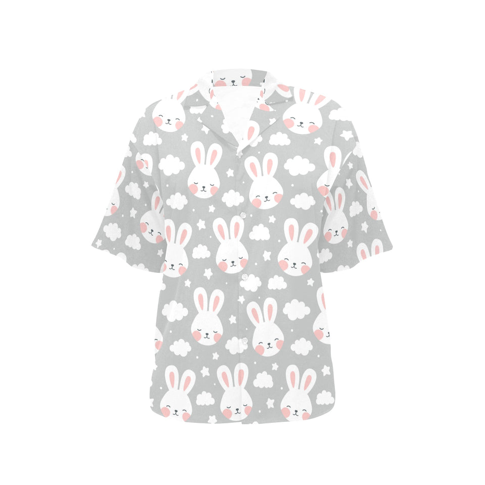Rabbit cloud Pattern Women's All Over Print Hawaiian Shirt