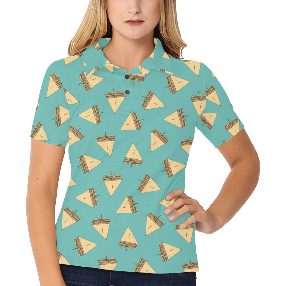 Sandwich Pattern Print Design 03 Women's All Over Print Polo Shirt