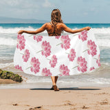 Pink lotus waterlily pattern Beach Towel