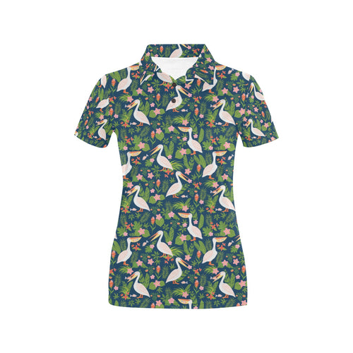 Pelican Pattern Print Design 05 Women's All Over Print Polo Shirt