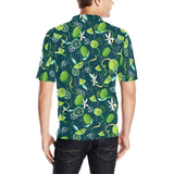 Lime ice flower pattern Men's All Over Print Polo Shirt