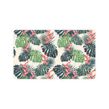 heliconia flowers, palm and monstera leaves Doormat