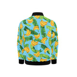 banana leaves banana design pattern Kids' Boys' Girls' Bomber Jacket