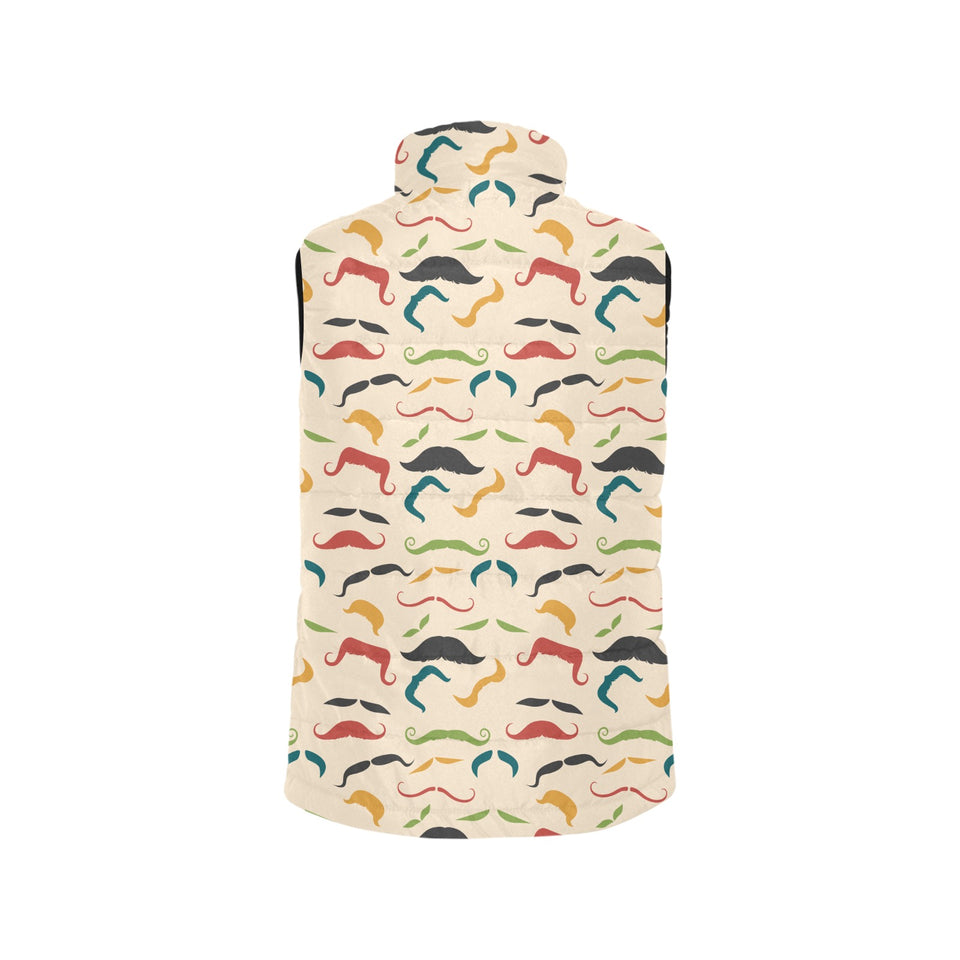 Mustache Beard Pattern Print Design 03 Men's Padded Vest