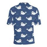 Cute white baby sea lion seal pattern Men's All Over Print Polo Shirt