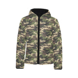 Dark Green camouflage pattern Kids' Boys' Girls' Padded Hooded Jacket