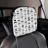 Mustache Beard Pattern Print Design 04 Car Headrest Cover
