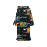Bowling balls flame pattern Blanket Robe with Sleeves