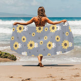 Cute hamster sunflower pattern background Beach Towel