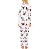 Cool rooster chicken cock floral ornament backgrou Women's All Over Print Pajama Set