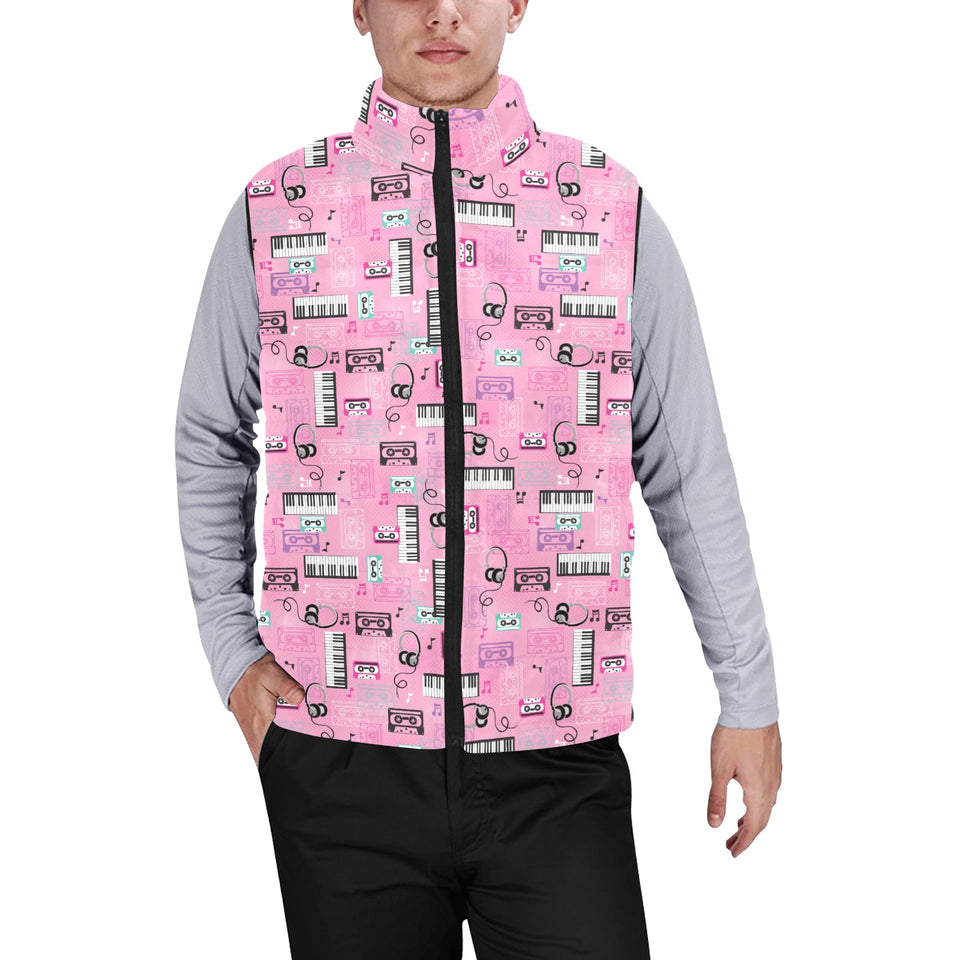 Piano Pattern Print Design 01 Men's Padded Vest