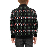 Deer Christmas new year pattern argyle Kids' Boys' Girls' Bomber Jacket