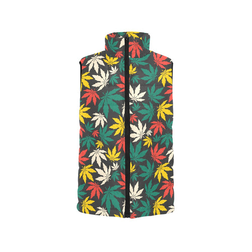 Canabis Marijuana Weed Pattern Print Design 02 Men's Padded Vest