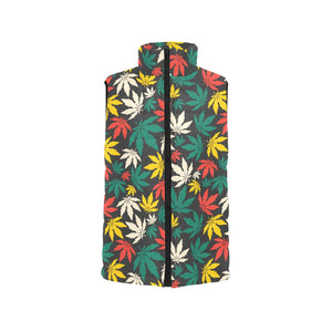 Canabis Marijuana Weed Pattern Print Design 02 Men's Padded Vest