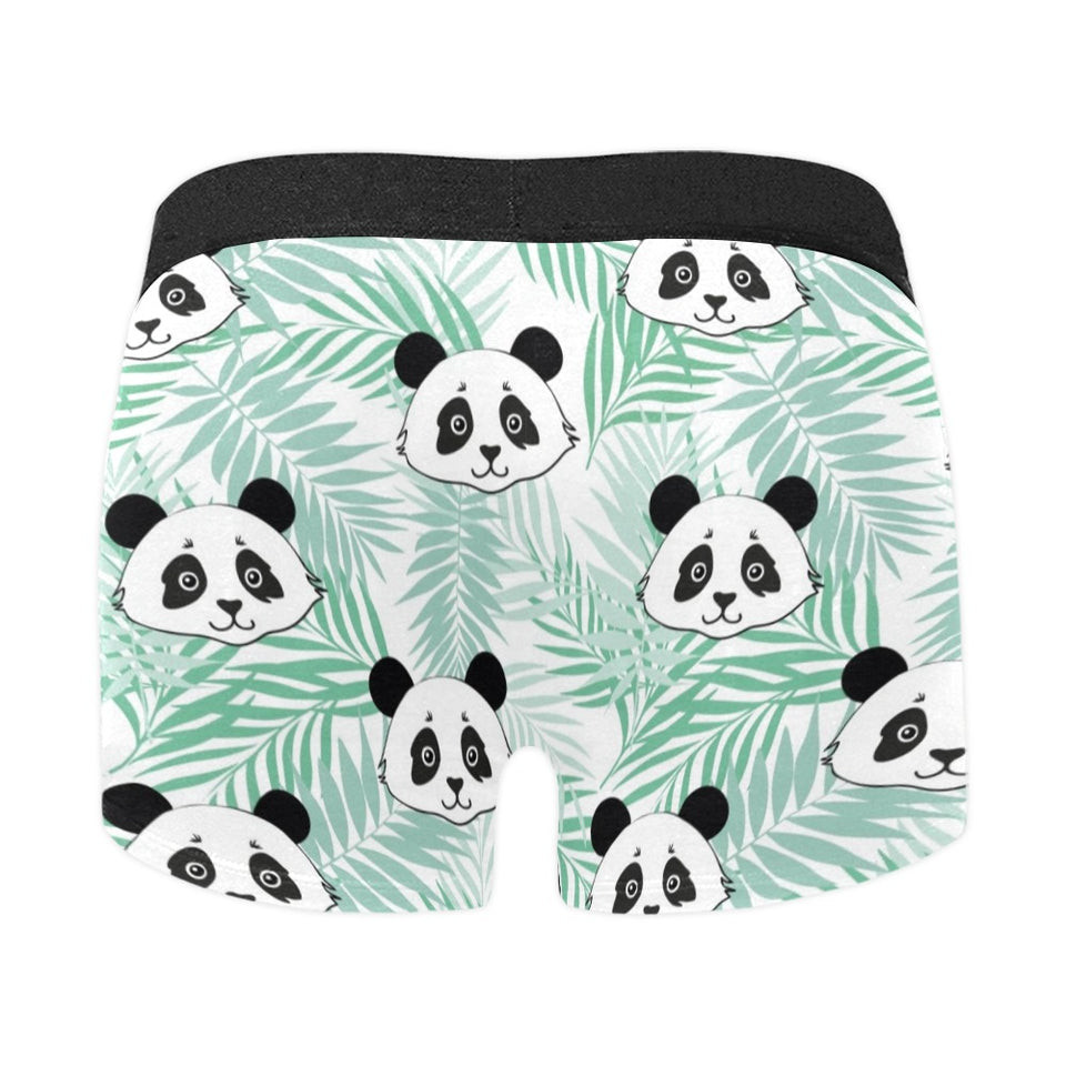 Panda pattern tropical leaves background Men's All Over Print Boxer Briefs Men's Underwear