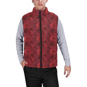 Rose Pattern Print Design 03 Men's Padded Vest