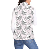 Cute french bulldog pattern Women's Padded Vest