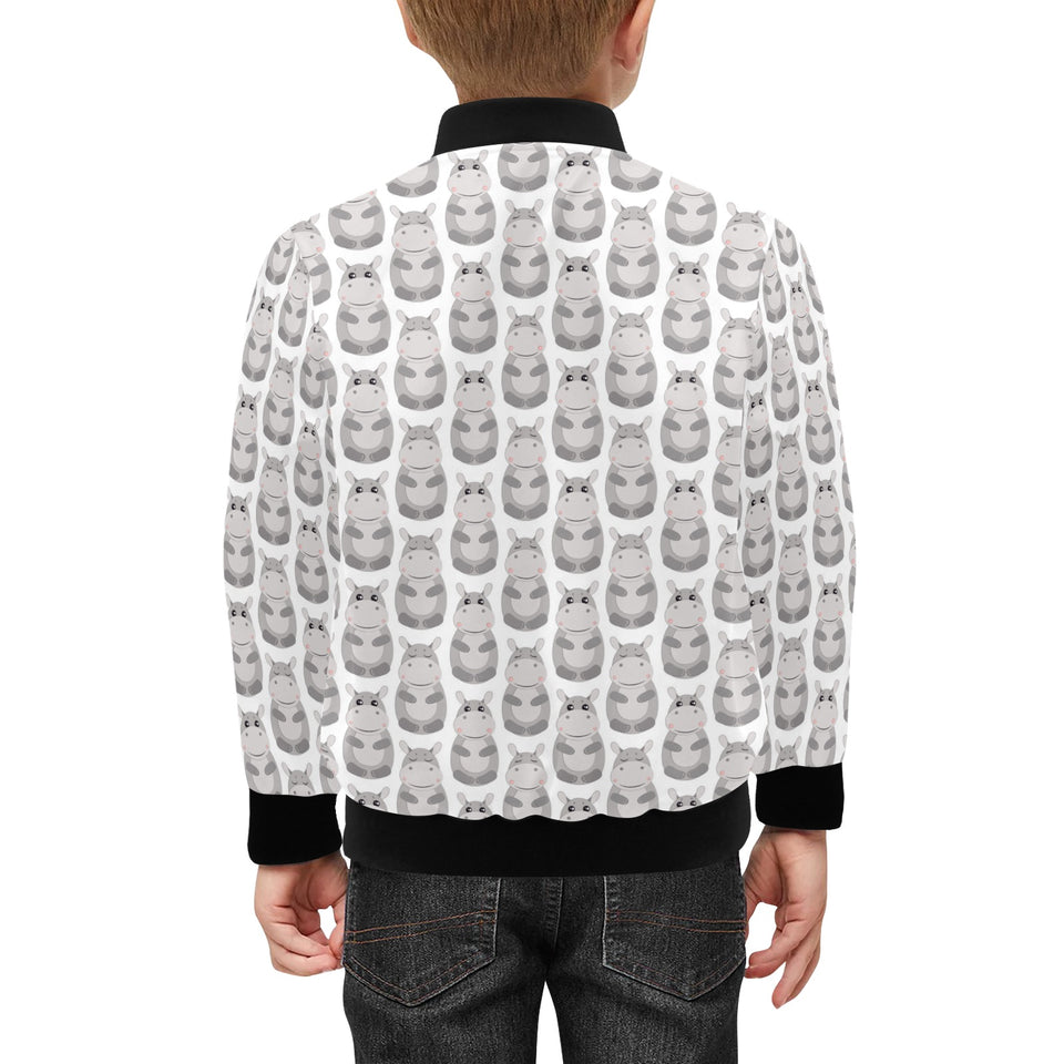 Hippopotamus Pattern Print Design 05 Kids' Boys' Girls' Bomber Jacket