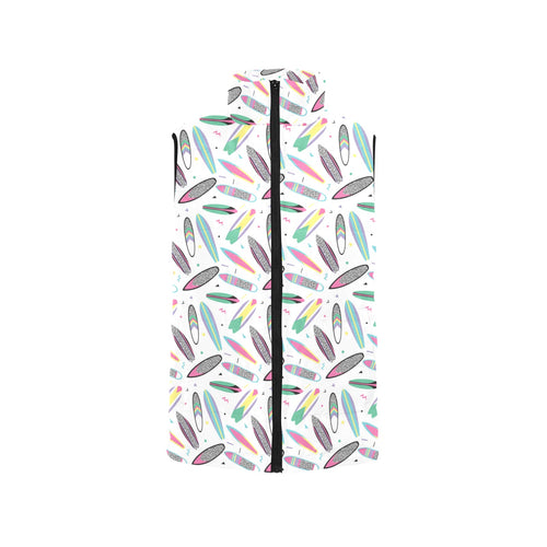Surfboard Pattern Print Design 04 Women's Padded Vest